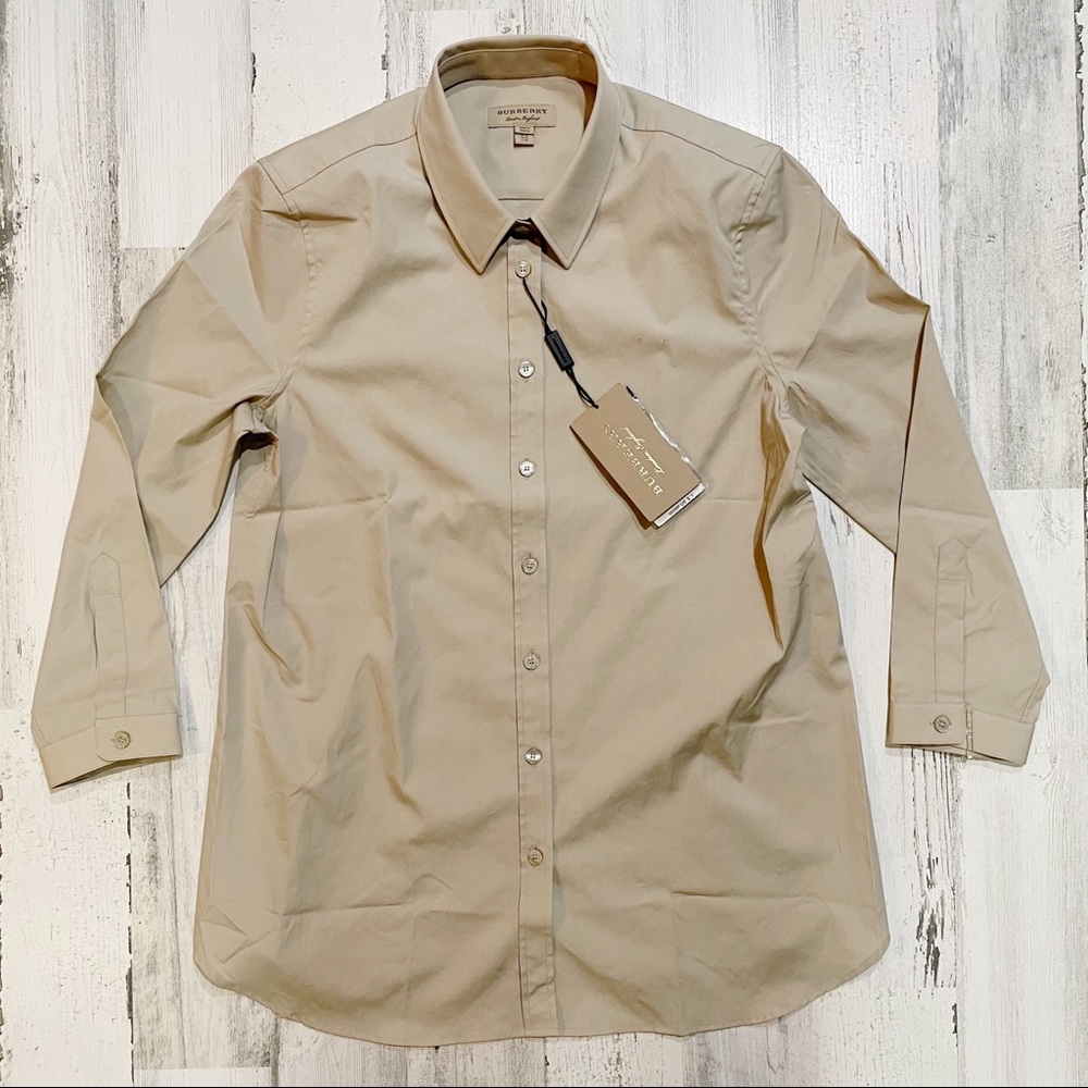 Burberry Tan Button Long Sleeve Shirt